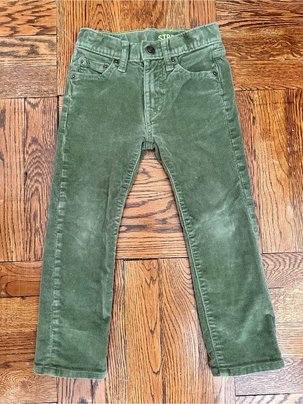 Boys Topiary Green Corduroy Slim Pants 4T